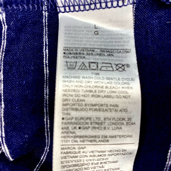 💥BOGO💥 Gap Sleeveless Linen Blend Navy Top NWOT. Size L - Picture 6 of 6